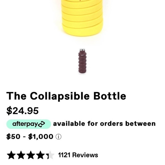 QUE Collapsible Water Bottle Citrus Yellow 20 oz. - Picture 4 of 4